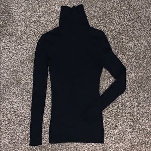 Black Ribbed Turtleneck